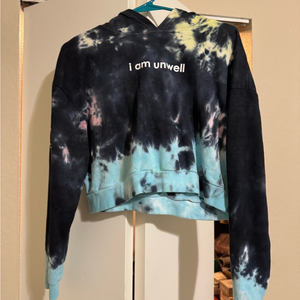 Call her daddy I am unwell crop tie dye hoodie L barstool sports EUC